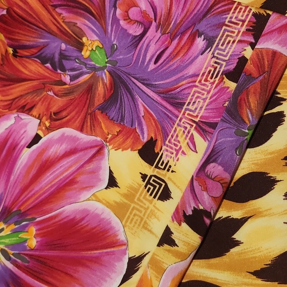 Versace Collection Floral and Leopard Midi Dress - Picture 11 of 11